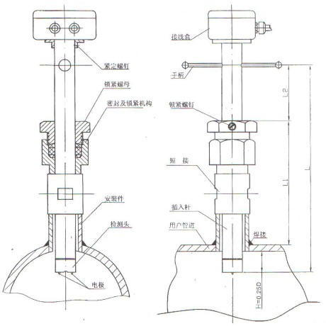 不帶球閥傳感器整體結(jié)構(gòu)圖